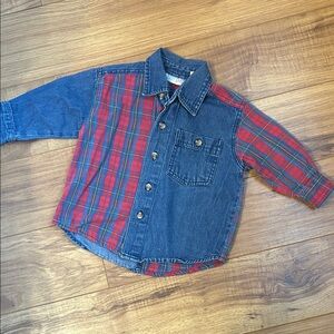 90s Plaid and Denim Button-Up for Baby